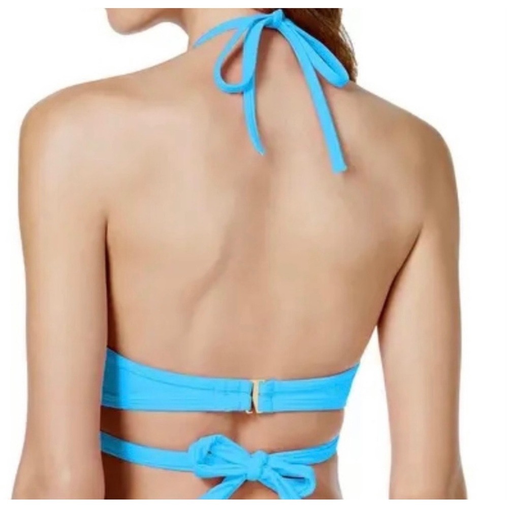 NWT Sundazed Simone Blue Halter Wrap Underwire Bikini Top 36C F17003 - Picture 3 of 5